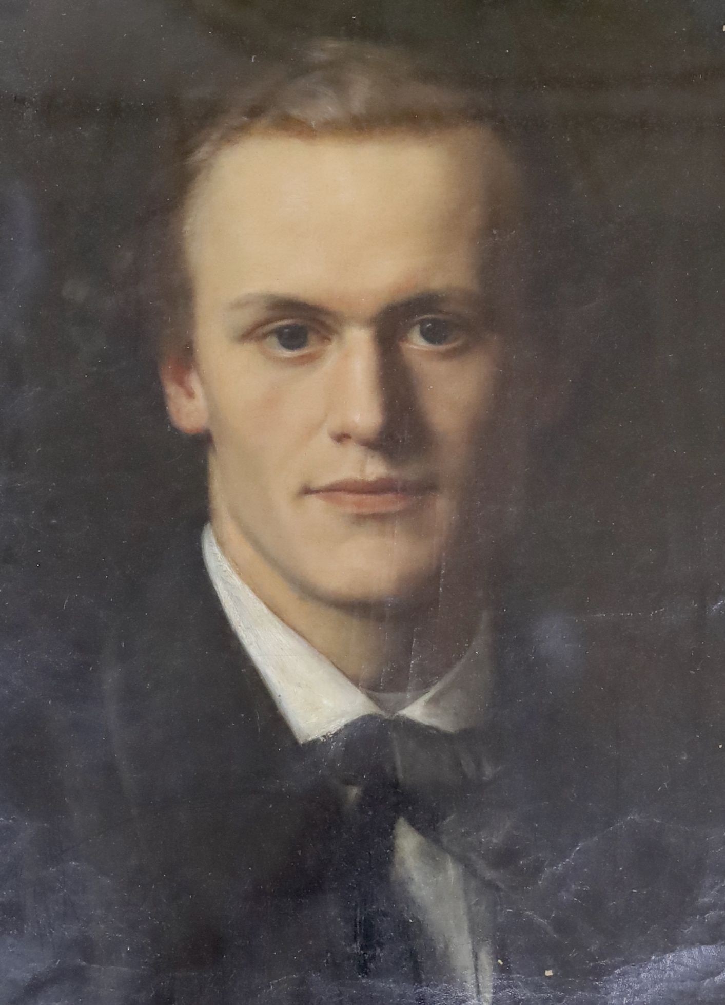 Marjorie Sankey, oil on canvas, Portrait of a young man, 45 x 32cm